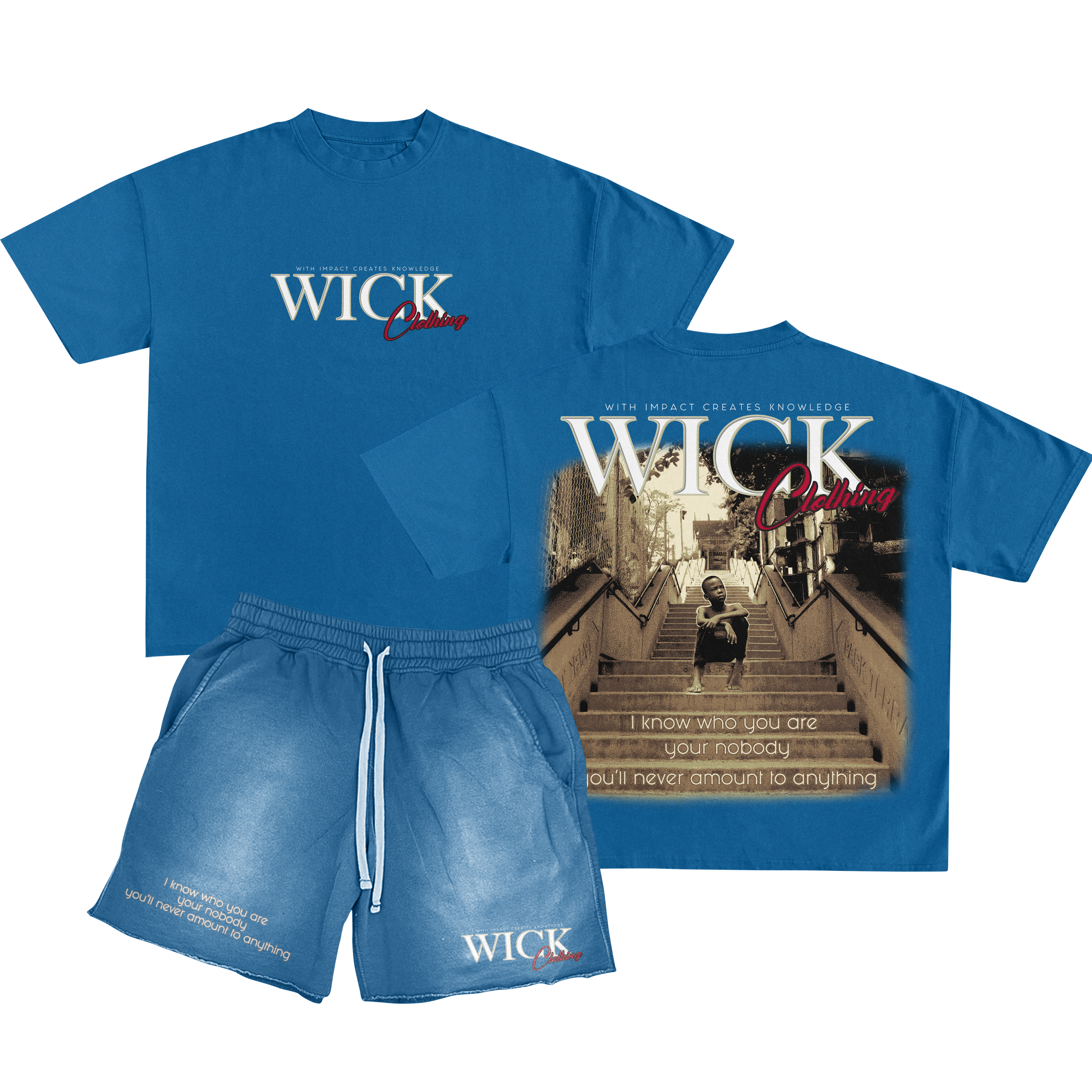 Blue short & shirt set