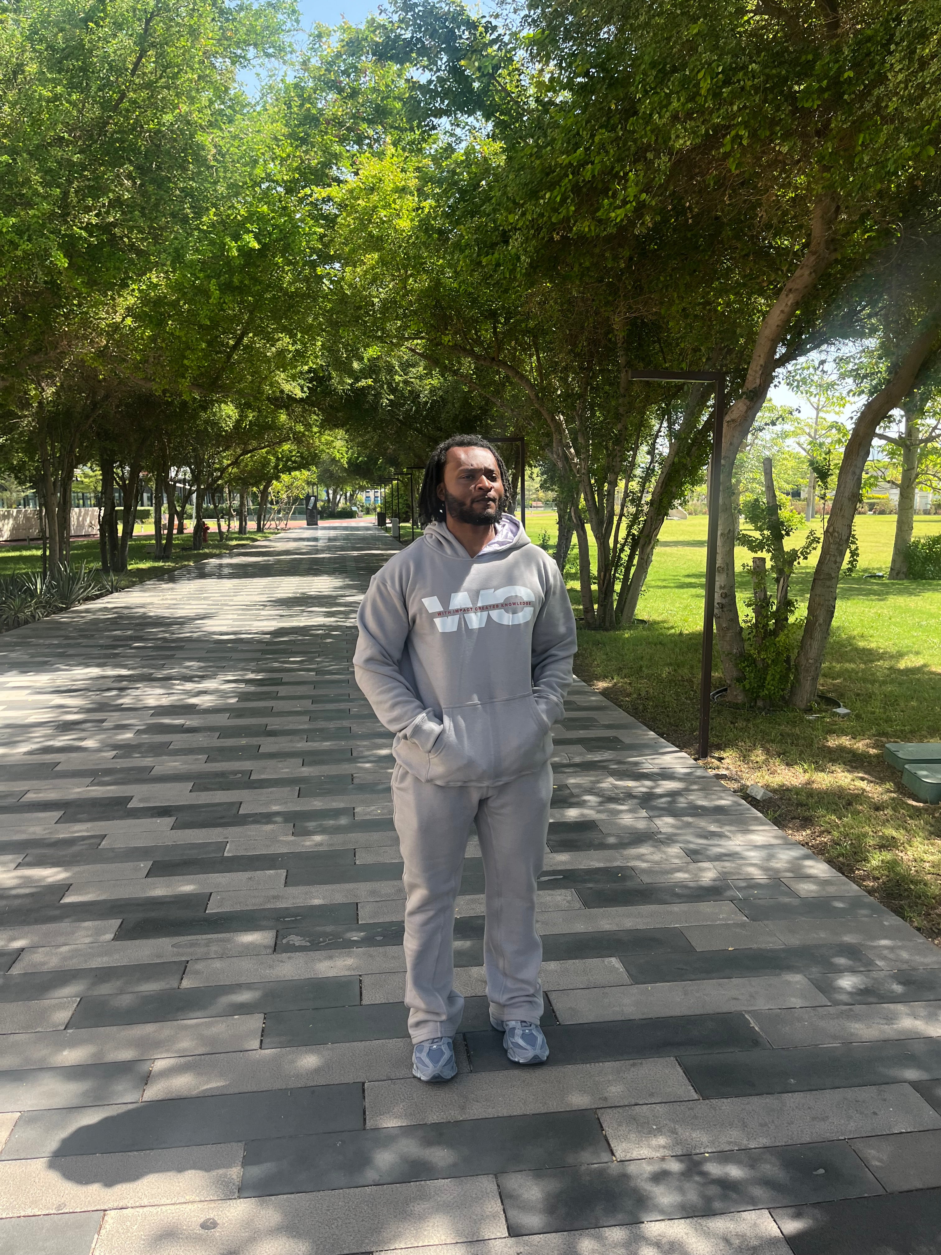 Grey Satin jogging flare set-zoom-6