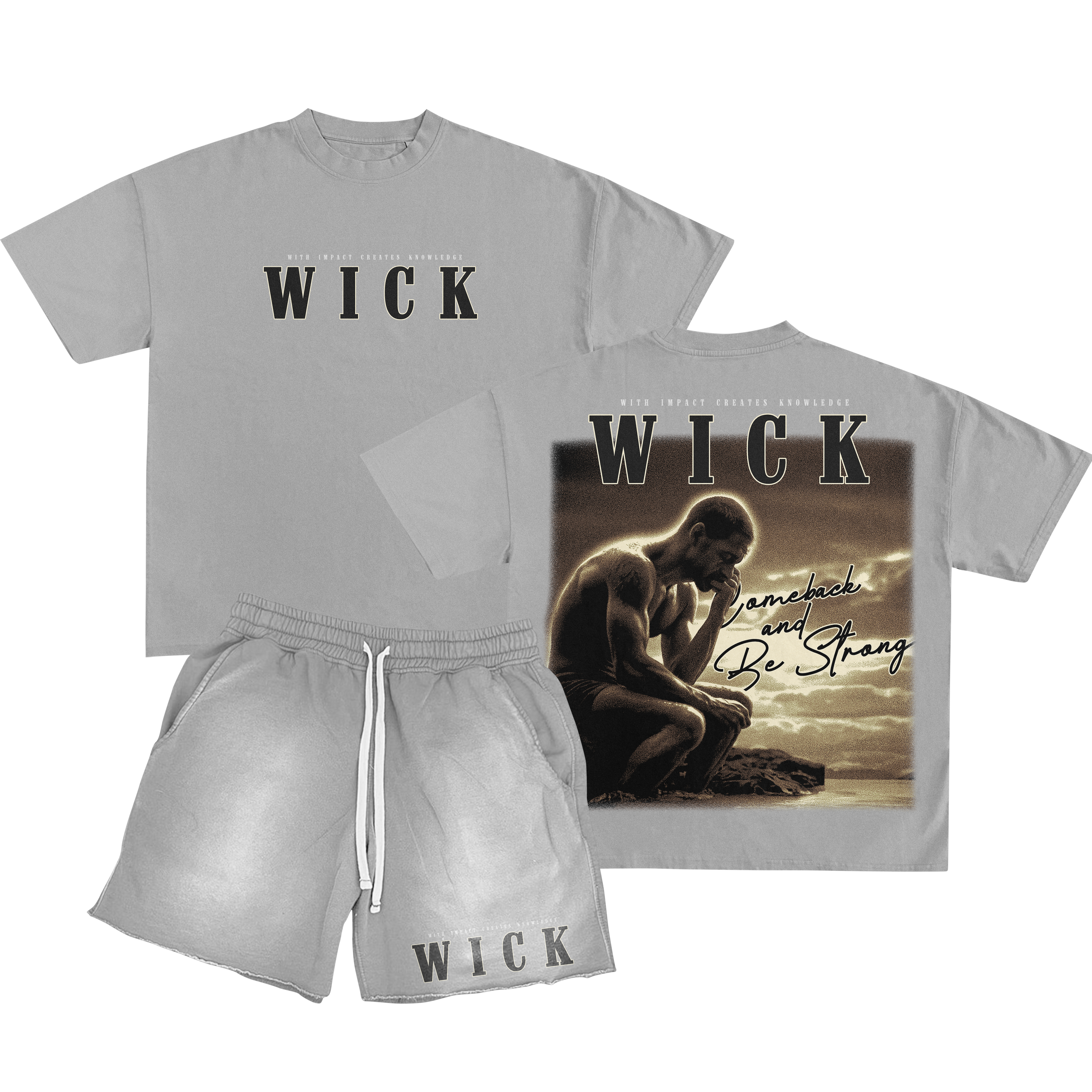 Grey Short / Shirt Set-zoom-1