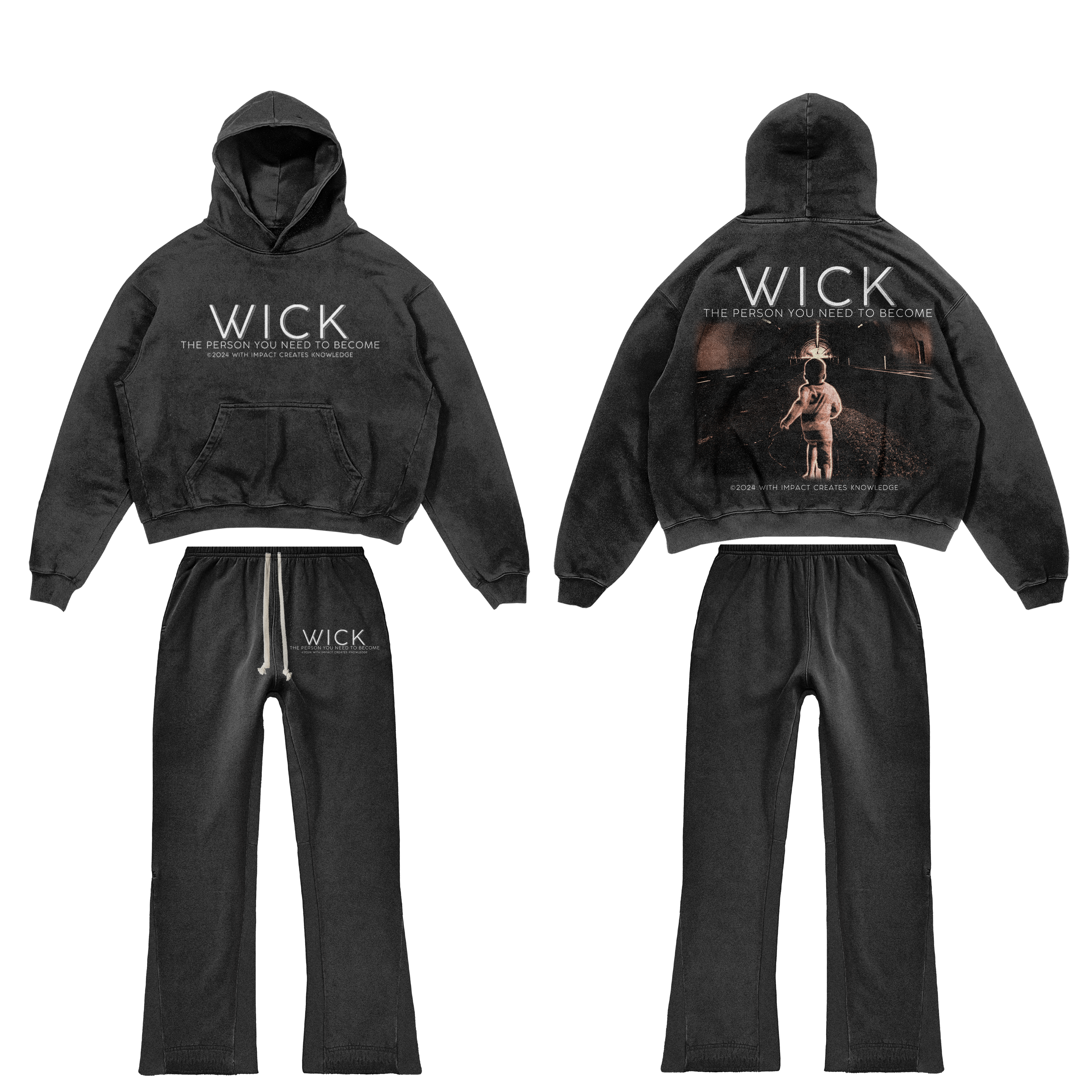 Black satin set