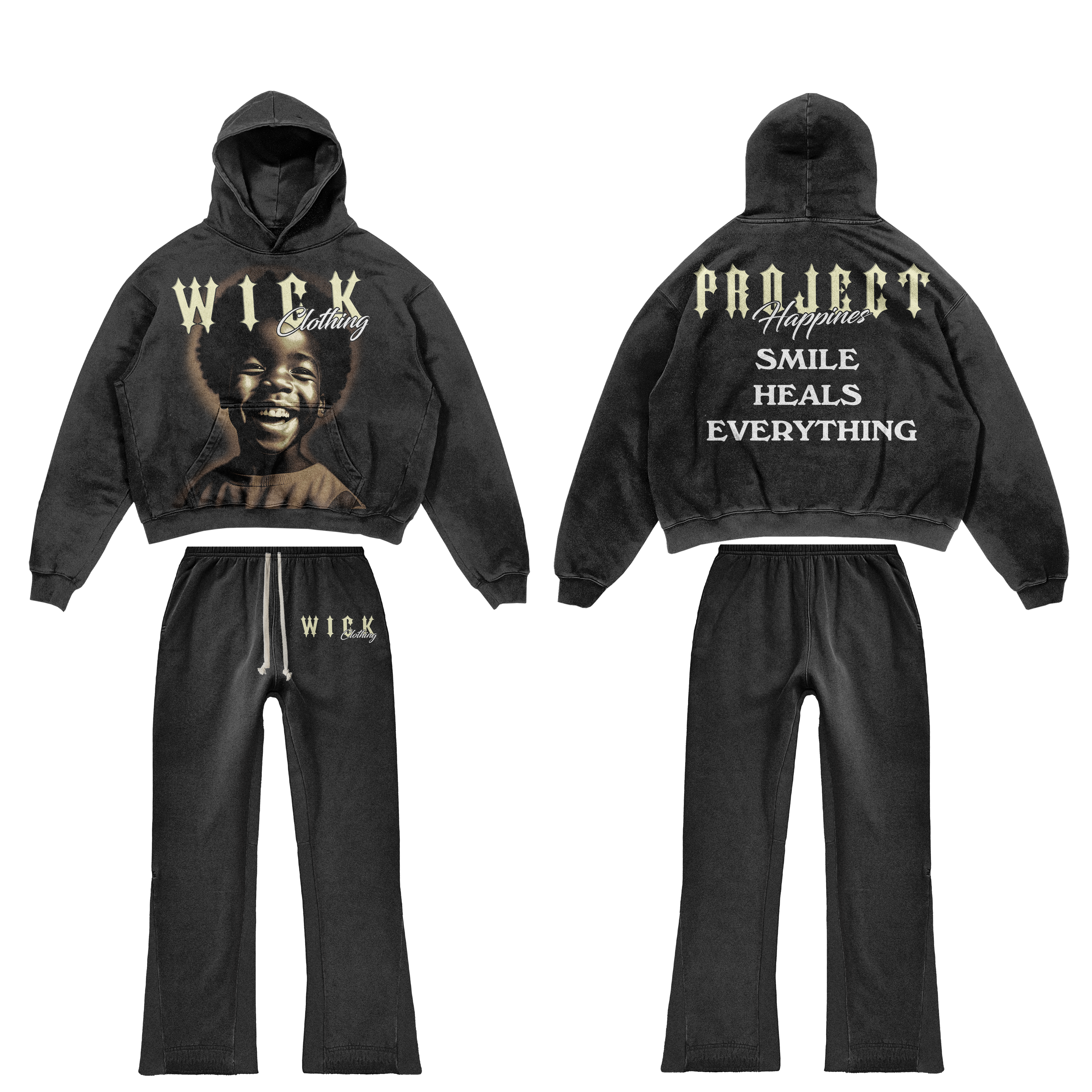 Black satin set