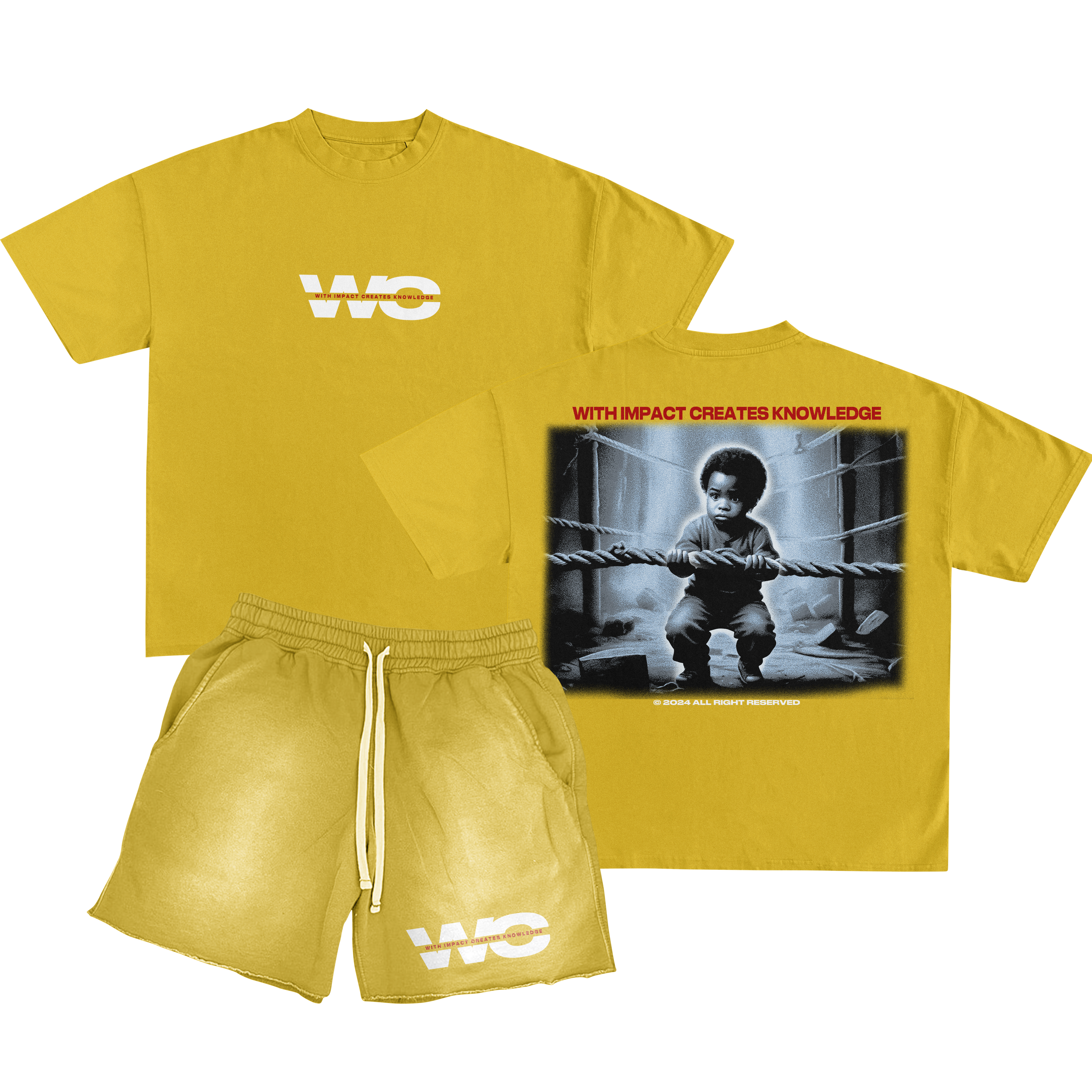 Yellow shirt/short set