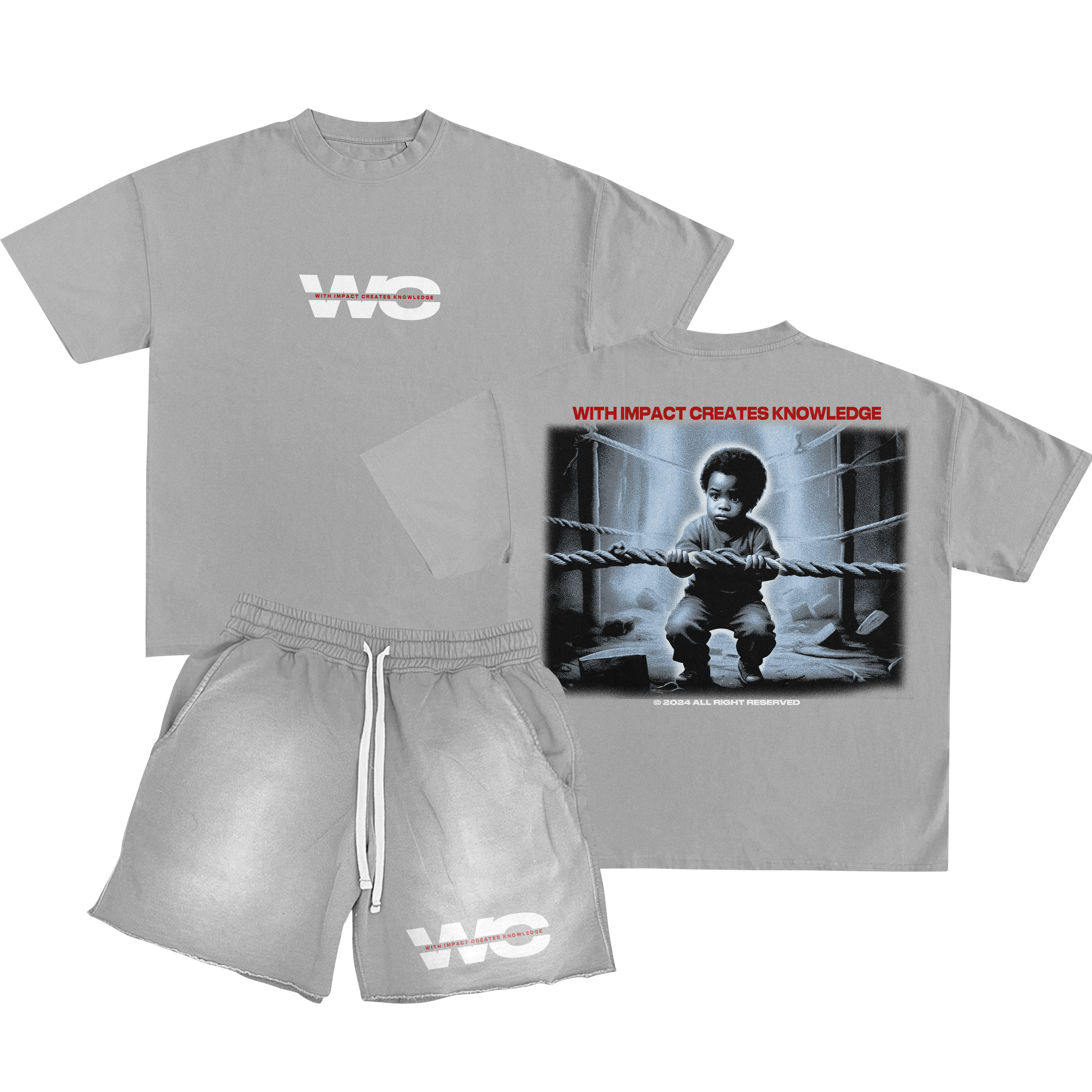 Grey shirt/short set-zoom-1