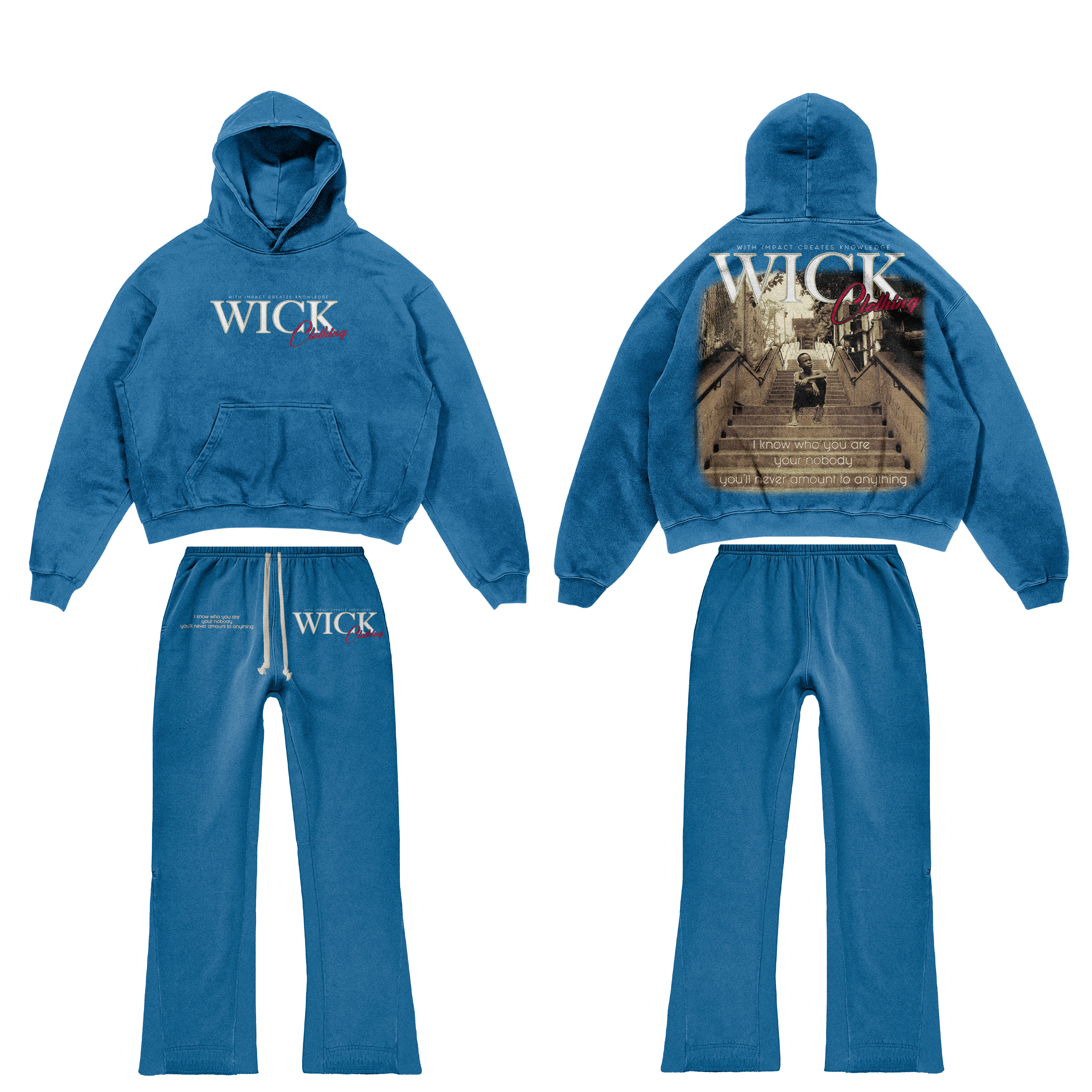 Blue satin set