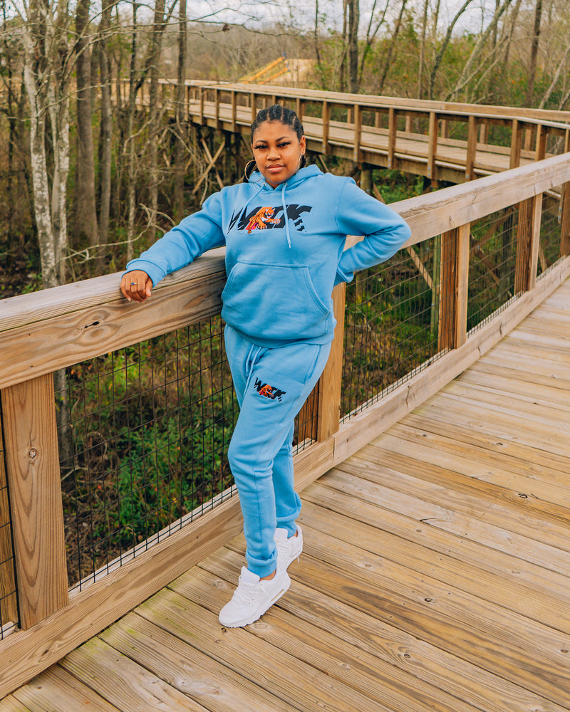 Sky Blue Hoodie & SweatPants Set-zoom-