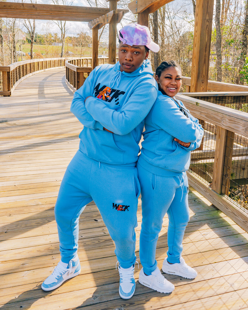 Sky Blue Hoodie & SweatPants Set-zoom-