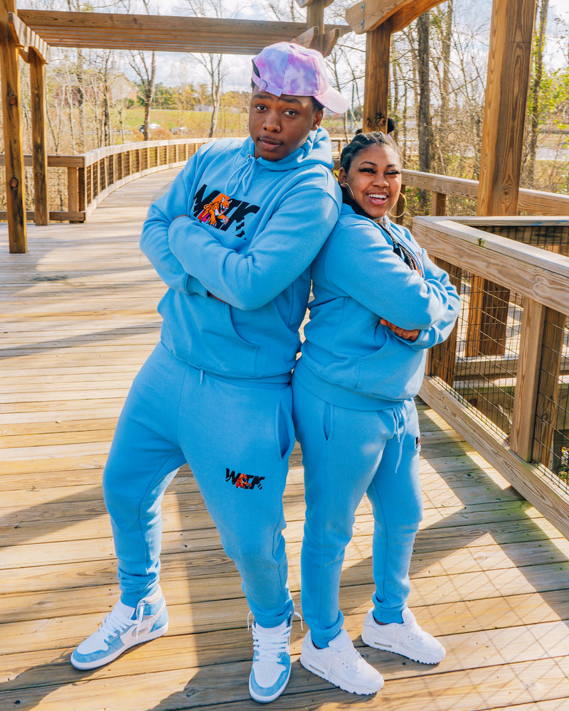 Sky Blue Hoodie & SweatPants Set-zoom-